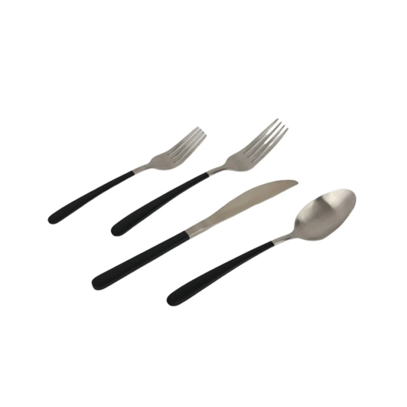 

4PCS Royal international 18/10 restaurant hotel wedding flatware set black cutlery stainless steel, N/a