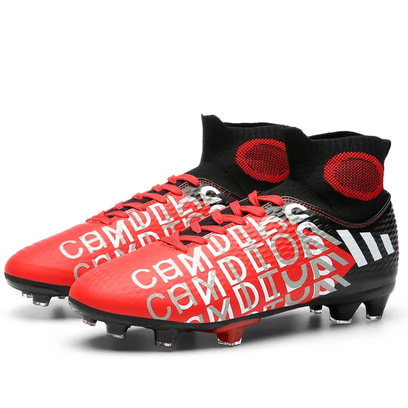 

Wholesale Popular Football Shoes For Men Hot Sale High-Top Cleats Soccer Boots Comfortable Sports Soccer Shoes