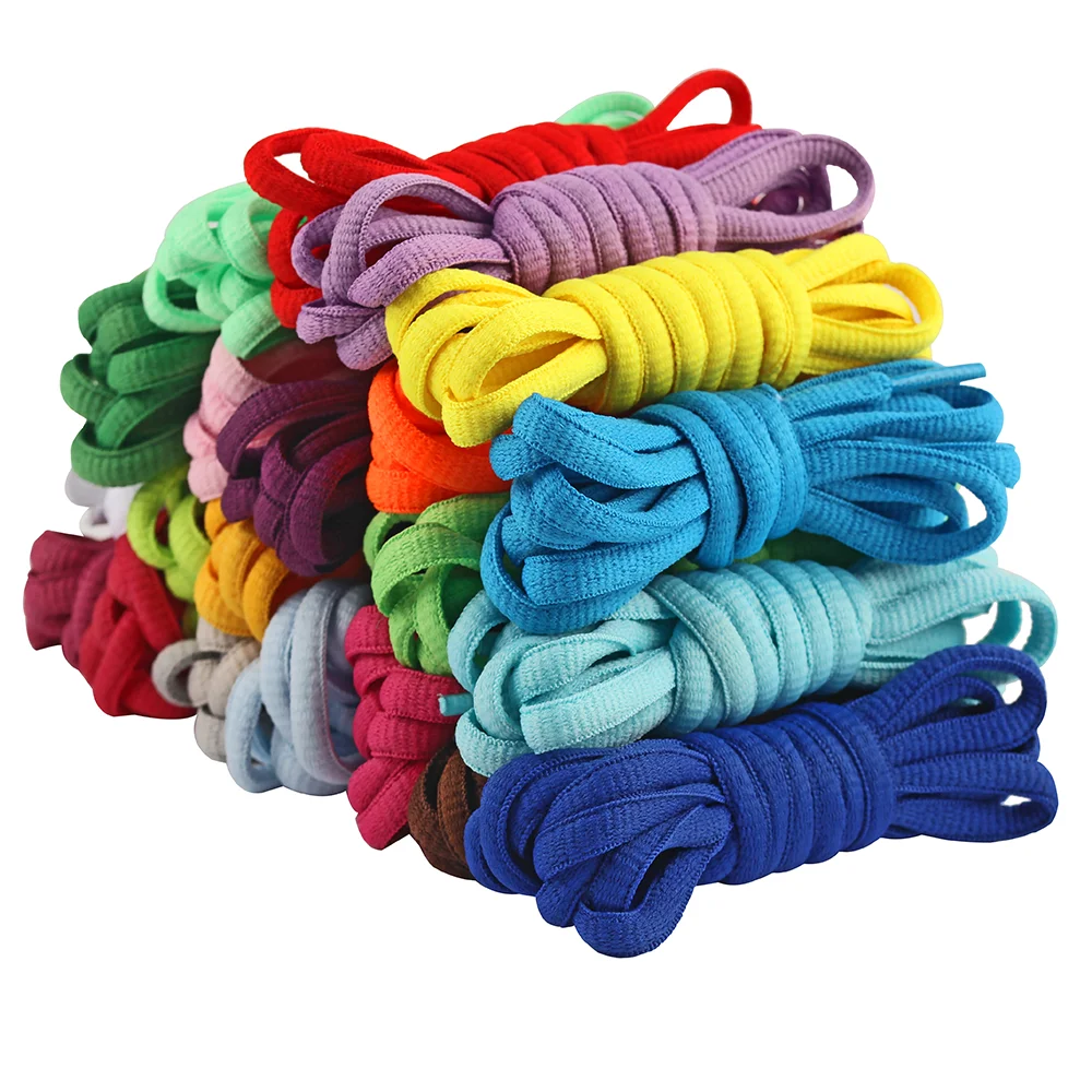 

Hotsell Colorful 6mm Oval Polyester Shoelaces sneaker Shoelace Trainer Shoe laces 57 different colors available