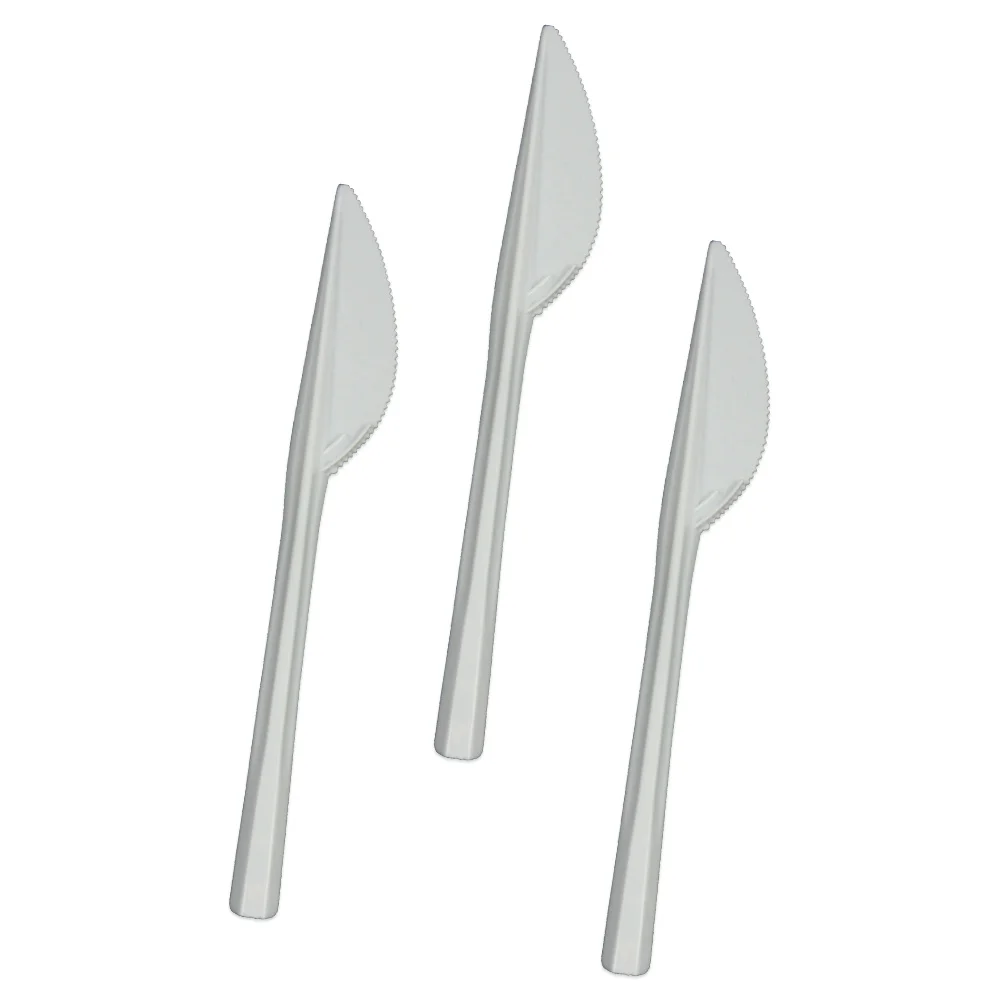 

Wide Use Smooth PS Good Hand Feel Dessert Plastic Knife For Kids, White