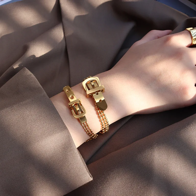 

Wholesale fashionable Women's Jewelry Bracelet Belt Buckle Strap Bracelets For Women, As pictures