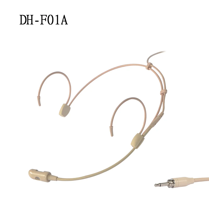 

Karaoke microphone head headset flexible Hands Free Lightweight wireless Headworn Mic DH-F01B, Beige