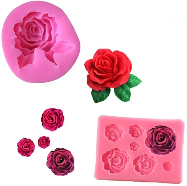 

DLW060 Bloom Rose Silicone Cake Mold 3D Flower Fondant Mold Cupcake Jelly Candy Chocolate Decoration Baking Tool Moulds