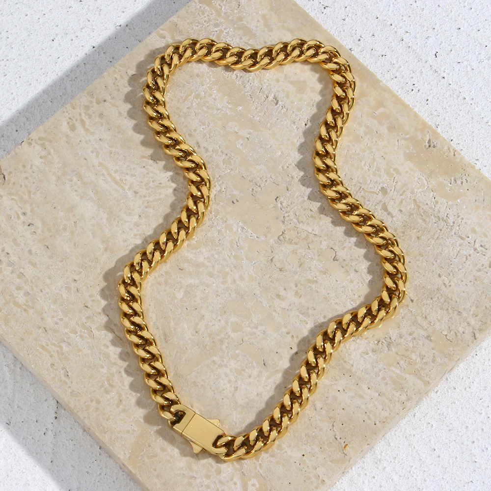 

7mm The Side Buckle Big Chunky Necklace Wholesale Chunky Cuban Necklace Icy Cuban Link Necklace