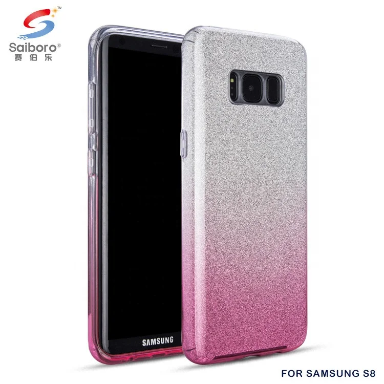 

Saiboro gradient color glitter case for samsung galaxy s7 s8 s8 plus bulk buy from china, Black, blue, white ,multi