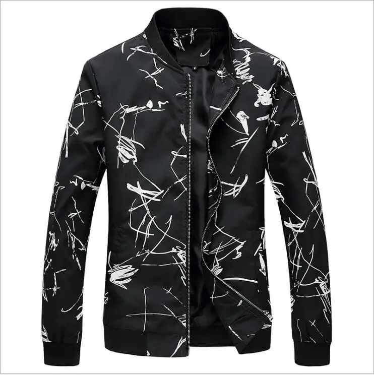 

Autumn Winter New Men's Floral Print Jackets Fashion Boys Plus Size Casual Jackets Blazer, Picture