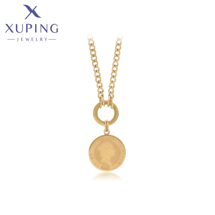 

A00903302 xuping jewelry Fashion Hot Sale Simple Necklace 14K Gold Color Exquisite Elegant Luxury Women Temperament Necklace