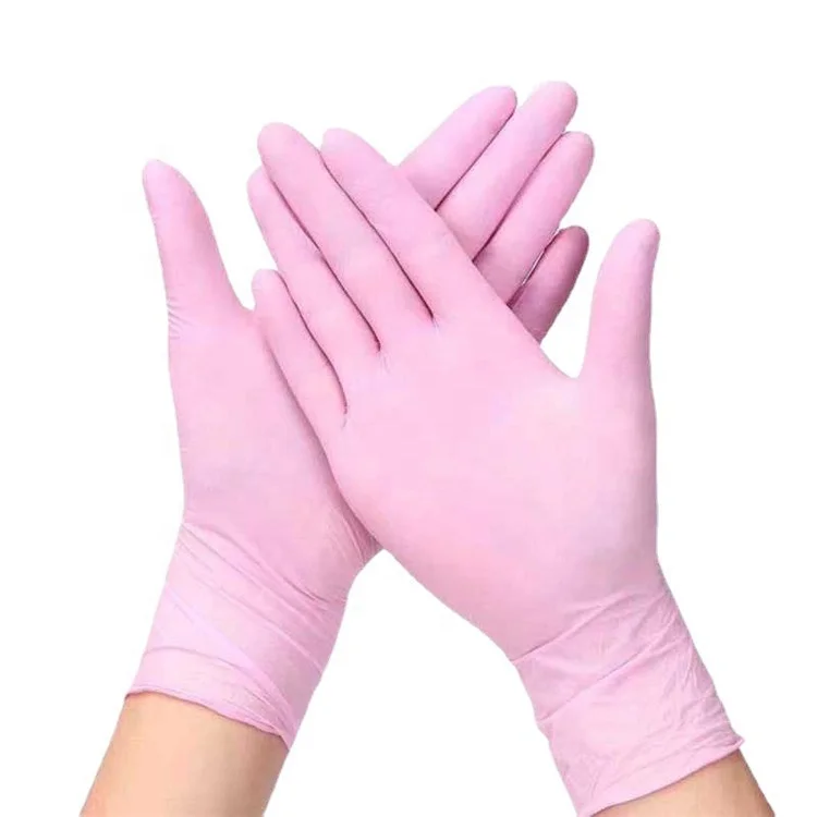 

pure nitrile hotel kitchen cleaning tattoo food service industrial pink beauty salon spa manicure nail art nitrile glove gloves