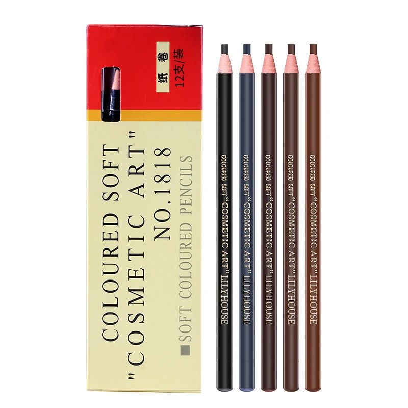 

OEM Private Label Pull Line 1818 Eyebrow Pencil with Spoolie, Multi-colored