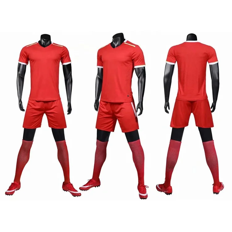 

Factory Sell 100% Polyester Quick Dry Man Custom Sublimation Soccer Jersey Red, Any colors can be made