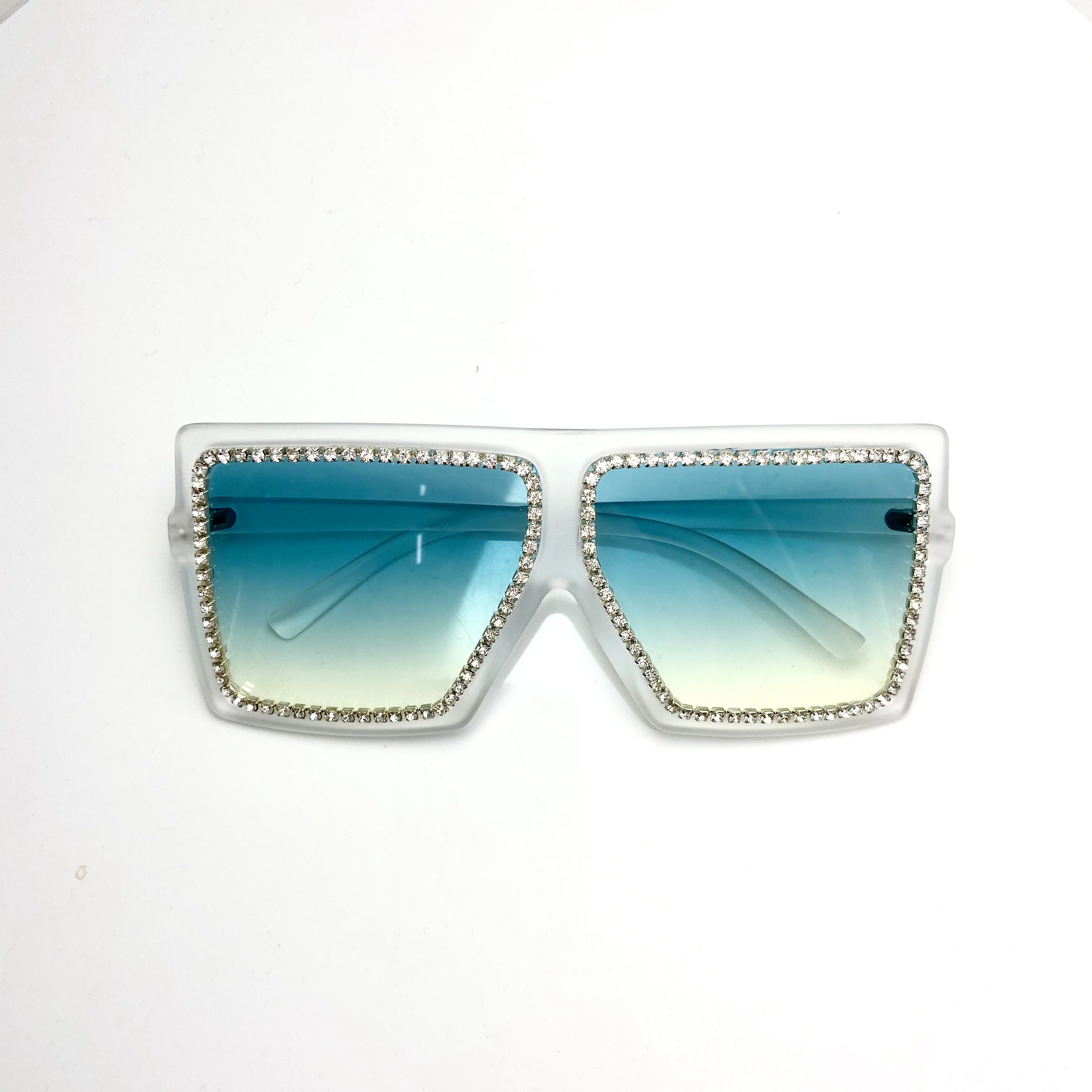 

2020 HBK new fashion Big Square Frame Oversized Bling Diamond Sun Glasses Sunglasses with Diamonds Women Shades