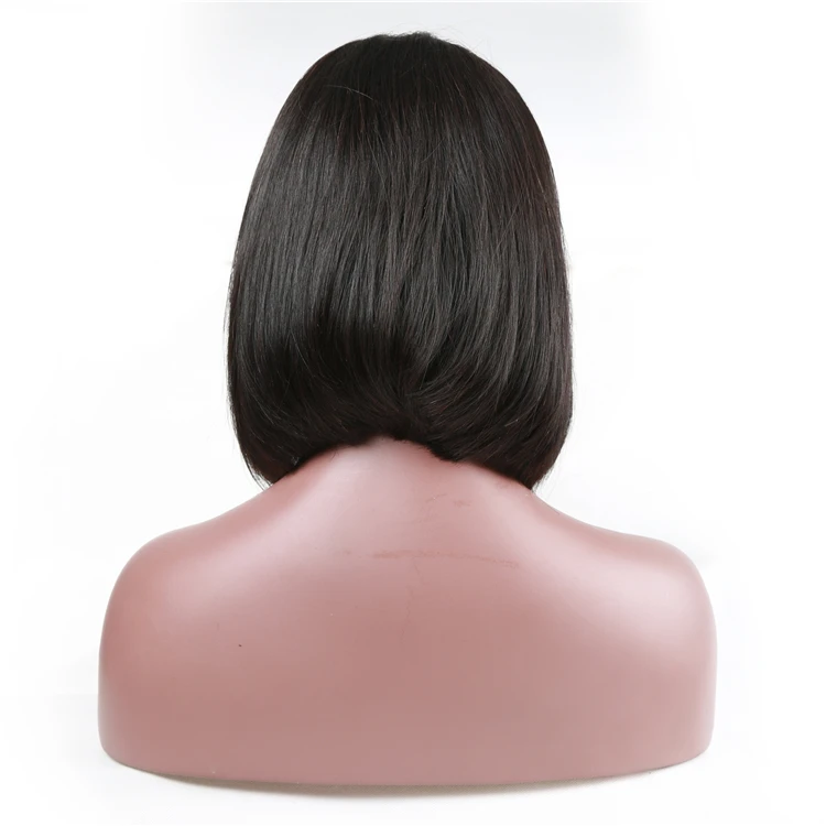 

100% Virgin Indian short straight Bob Human Hair Lace Wigs, Natural color