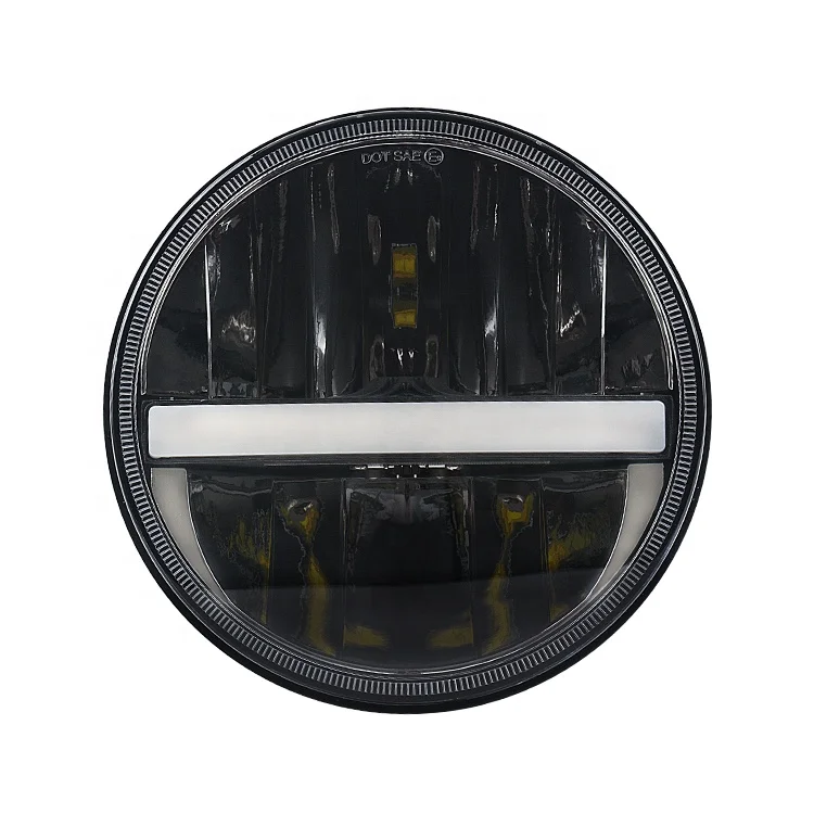 ASEND New design round headlight 7inch for land rover defender 20w white RRL and amber turn light accessories headlamp for Jeep