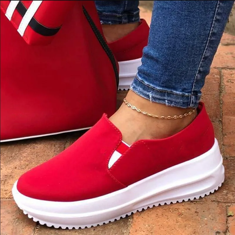 

New arrival women sneakers breathable casual outdoor sports running ladies fashion shoes plus size 43 sneaker solid colors, White,black,red,blue