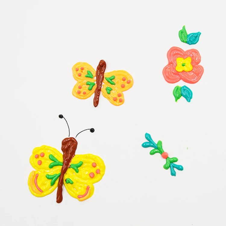 低价批发 3d 效果可水洗蓬松织物涂料 12 色蓬松涂料套装