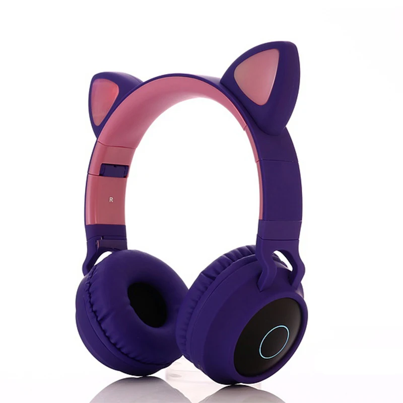 

Cat Ear v5.0 earphone headphone LED Noise Cancelling Girls Kids Cute Headset Support TF Card Jack 3.5mm Mic Wireless Headphones