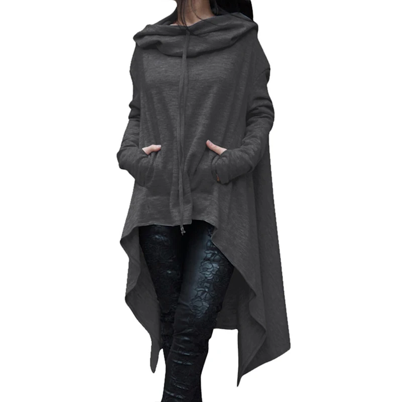 

2021 Fall Women's Long Sleeve Tops Irregular Trend Young Girls Hooded Top