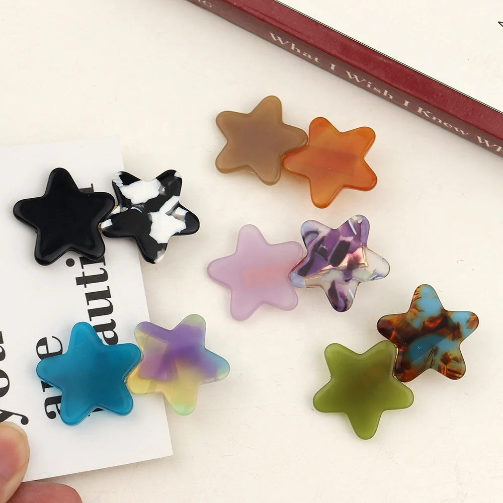 

New cute five-pointed star hairpin Acid texture color duck beak clip Accessories