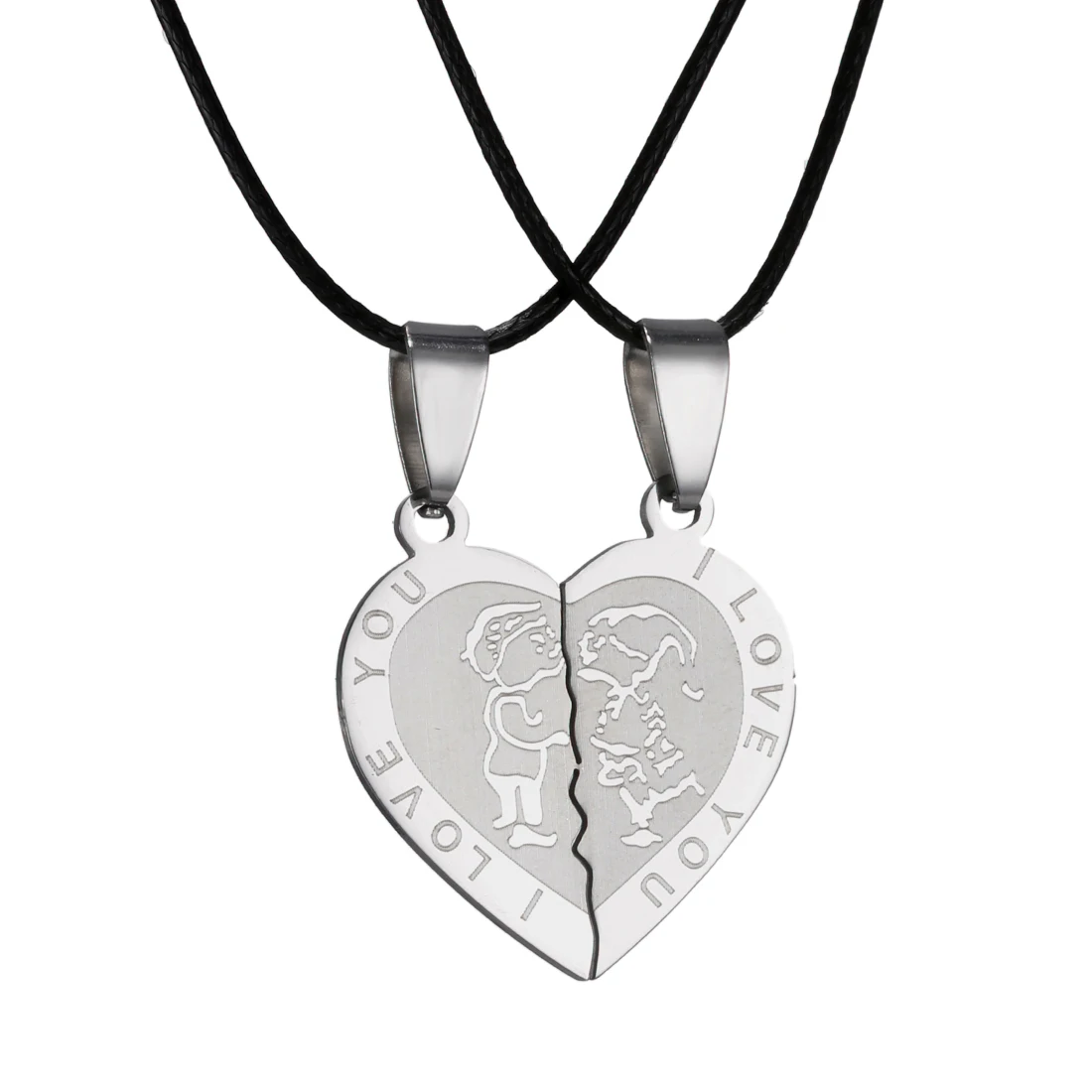 

Latest Fashion Simple Stainless Steel Heart Shaped Lovers Rope Pendant Necklace For Valentine's Day Gift Jewelry