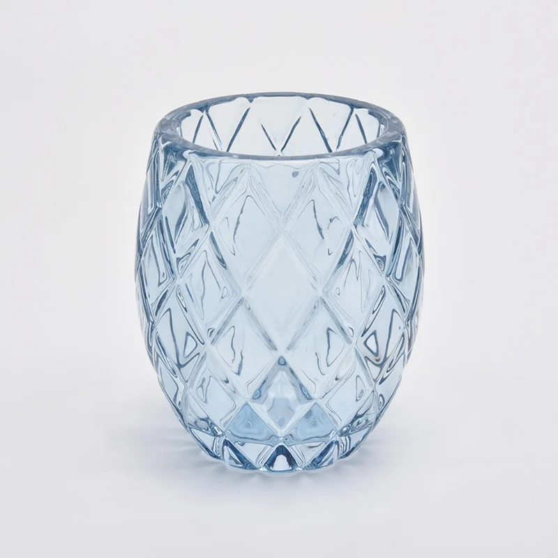 6oz Embossed Glass Candle Jar With Spray Color