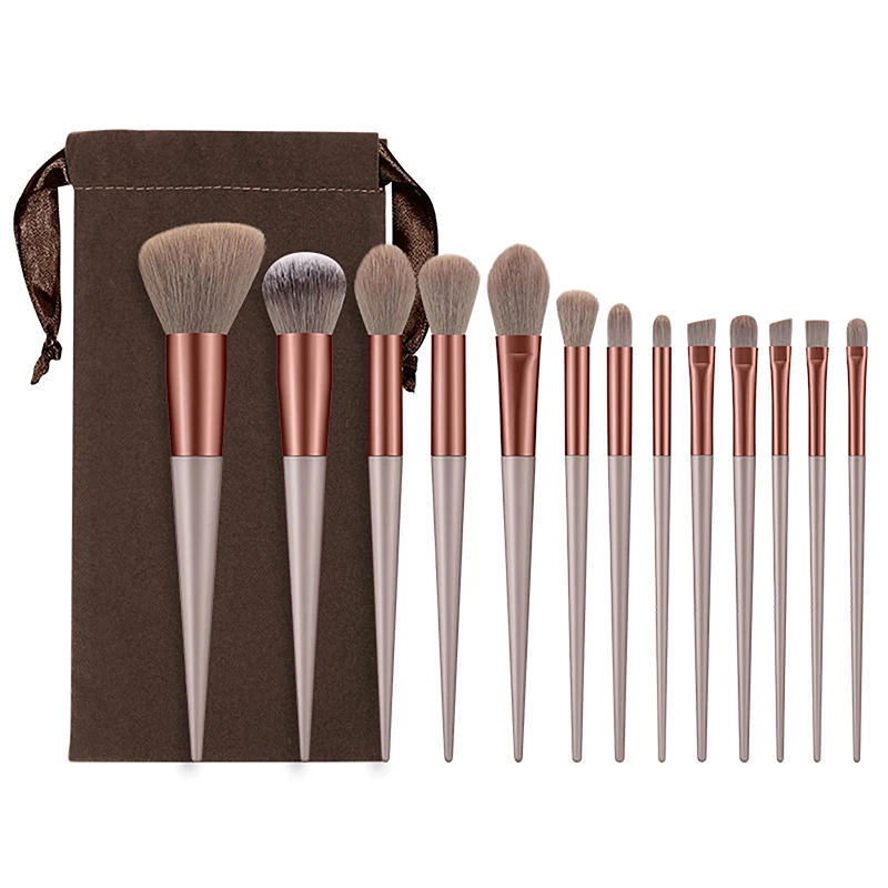 

Professional Cosmetics Eye Make up Brushes Set Wholesale Foundation Eyeshadow Makeup Brush with Bag 13pcs Green Brush Set