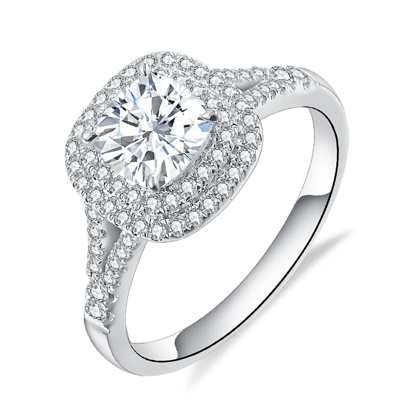 

Luxury 925 Silver Jewelry Female Ring 3ct Customized Square Moissanite Princess Cut Ring for Party Engagement or Gift