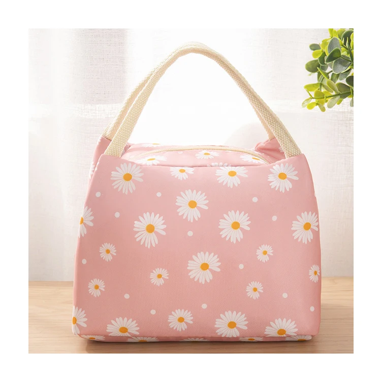 

Portable Lunch Chrysanthemum Small Tote Korean Style Kids School Lunch Box Picnic Food Storage Pouch, Customized color