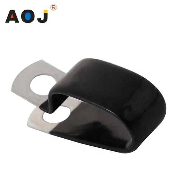 
stainless steel fixing pipe P tube rubber coated clamping clip 