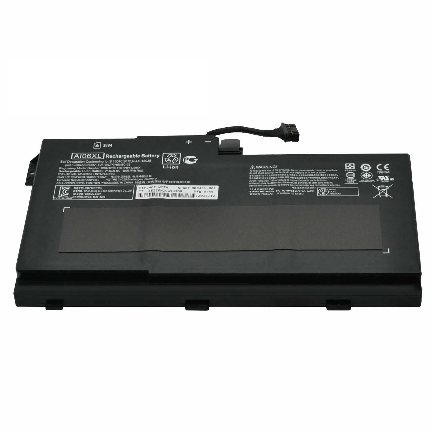 Ai06xl Original Laptop Battery 11.4v 8400mah (96wh) 9cell For Hp Zbook