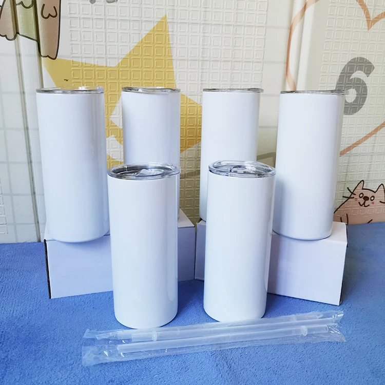 

Wholesale sublimation tumbler stainless steel double wall thermos  blanks skinny tumbler with straw