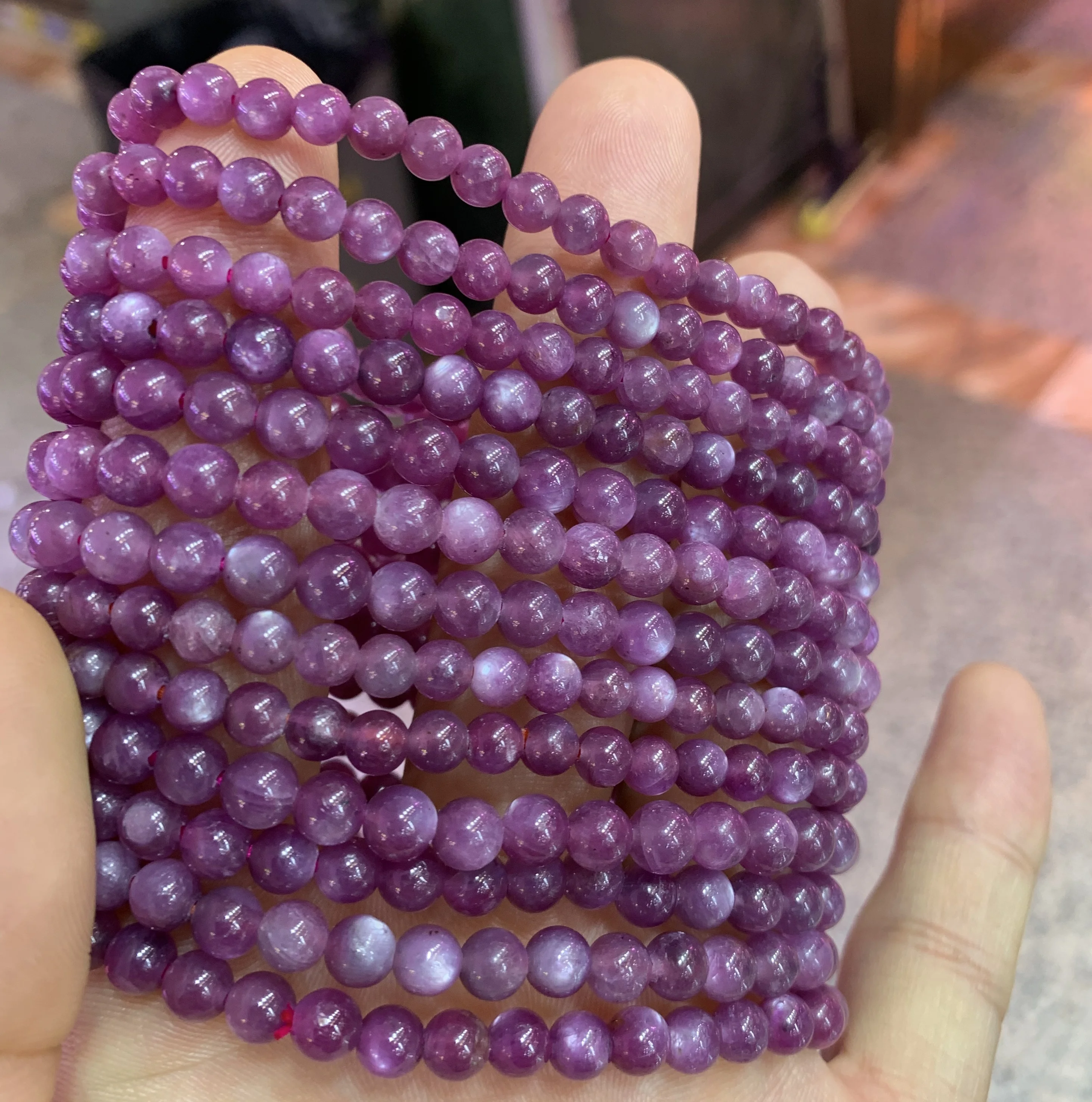 

Factory Wholesale 5-6mm round natural rare loose ruby gemstone beads with full hole, Red color