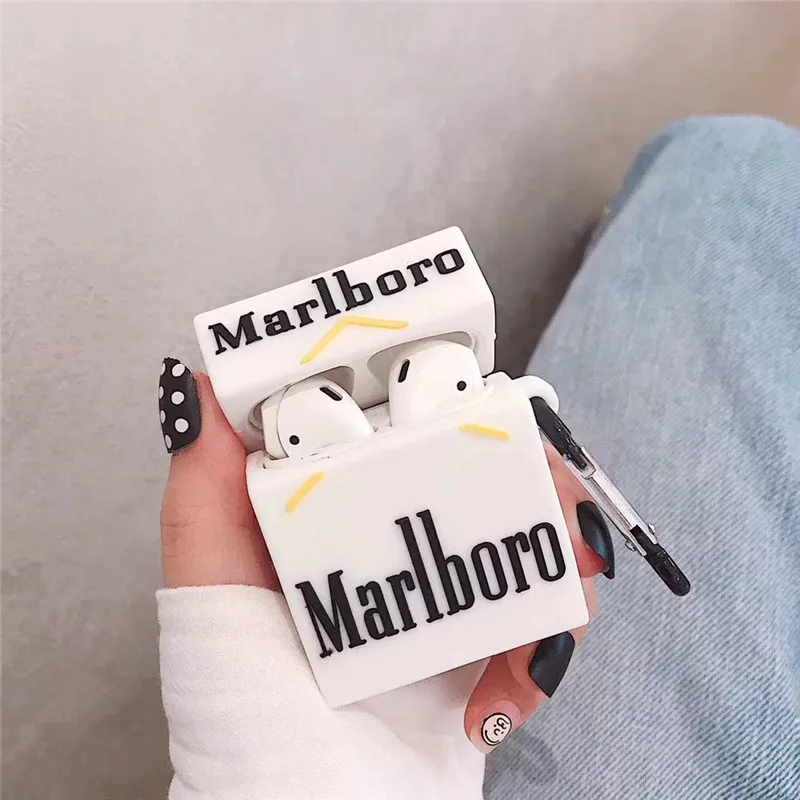 

for Airpods Cases 3D Cartoon Cute Cigarette Box for Soft Silicone Protecting Cover for Apple Headset Air pod 1/2 Pro Accessories