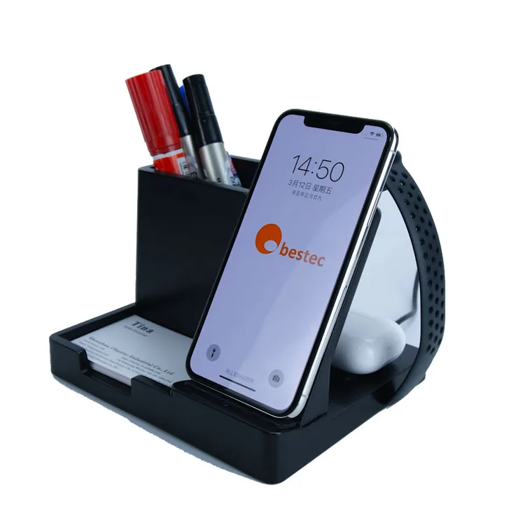 

Pen Holder Wireless Charger Multifunctional Desktop Wireless Charger stand, Black ,white,customized