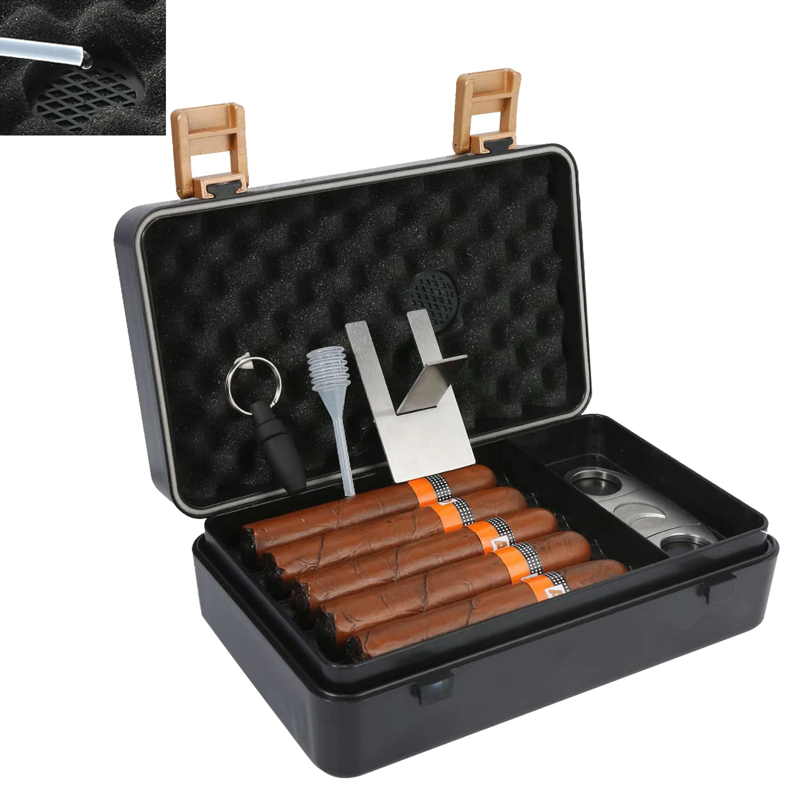 

travel portable plastic portable humidor wholesale humidor cigar box with custom foam