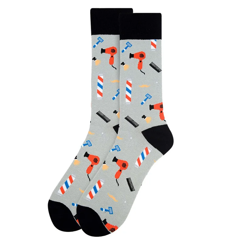 

Wholesale Winter Men's Barber Shop Novelty Socks