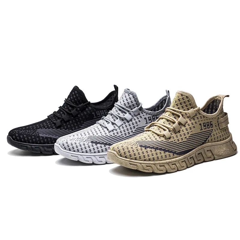 

fashion breathable insole ayakkab wear-resisting zapatos anti slip outsole sepatu men sport upper fly knit material shoes, Custom color