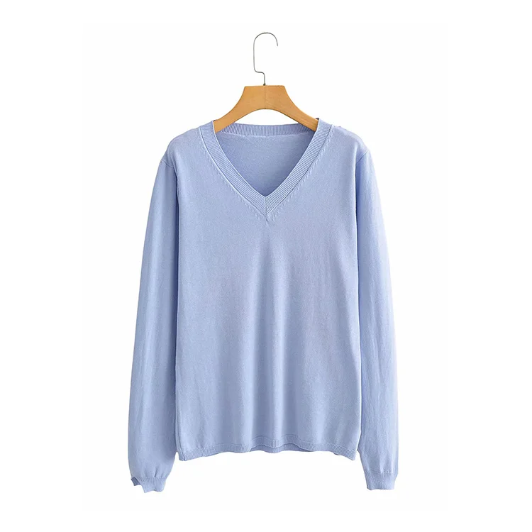 

High quality women knitwear fashion basic v neck sweater women knit autumn winter high quality jersey classic sweater