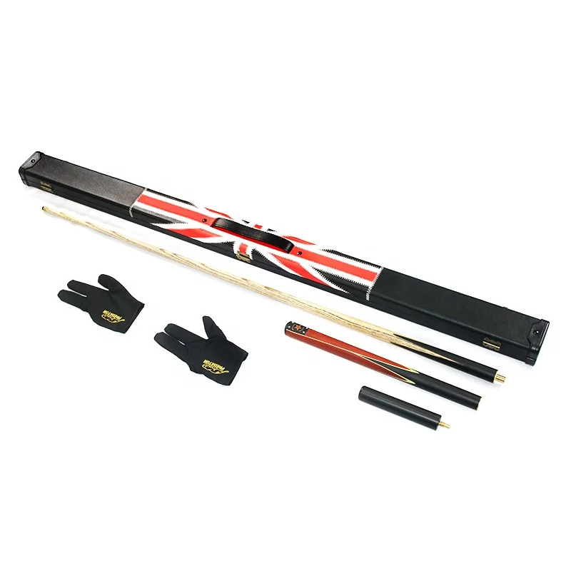 

New Design Billiard Snooker Kit Cue Stick + Cue Case + Gloves For Sale, Black and red