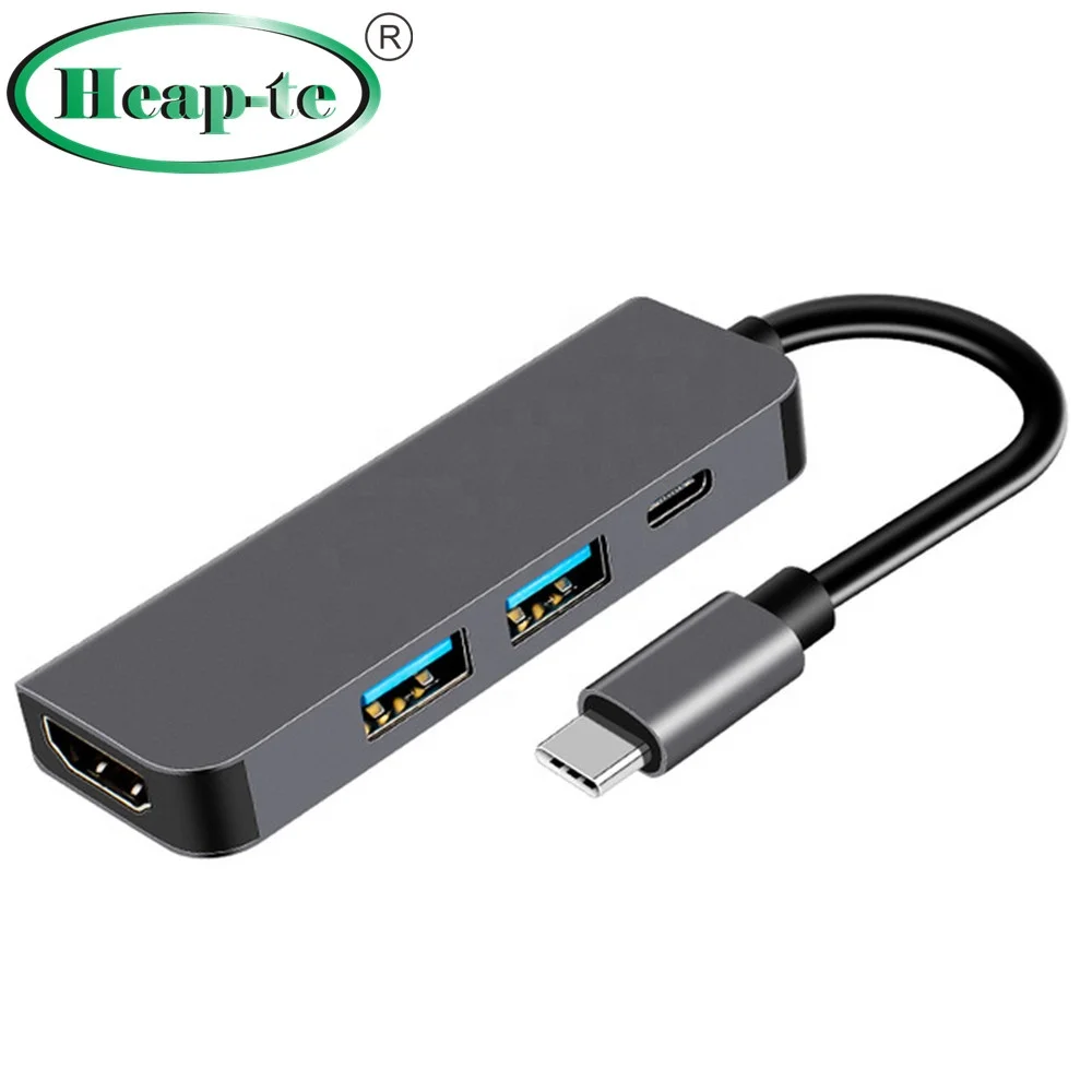 

4 in 1 USB C Hub USB 3.0 Type C to 4k HDMI Adapter Converter PD for Huawei P20 Pro Samsung Dex Galaxy S9/S8, Black