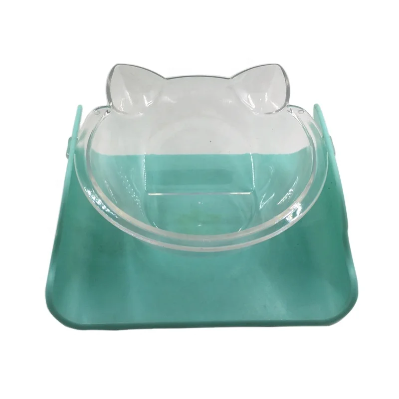 

Cross-border hot selling Transparent pet food bowl cat care cervical spine basin puppy bowl tiltable bowl Fall resistant basin