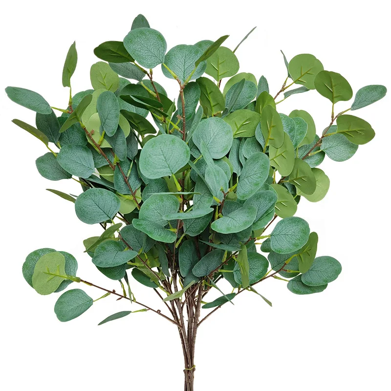 

A-851 2Ft Eucalyptus Leaves Stems Artificial Silver Dollar Eucalyptus Leaves Bunch Wedding Arrangement