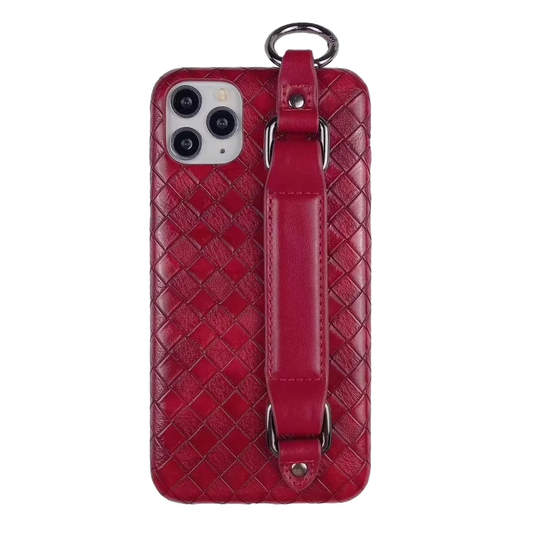 

Hand-made Leather Pattern Hand Strap Weave Texture Phone Case for iphone 7/8x/11/12/12pro, 5 colors