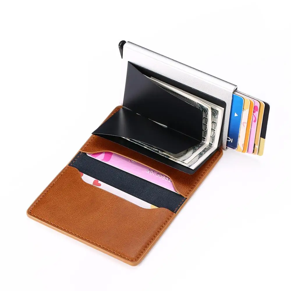 

2020 New Slim RFID Blocking Creditcard Box Wallet Minimalist Aluminum Card Case Men Wallet, Customized