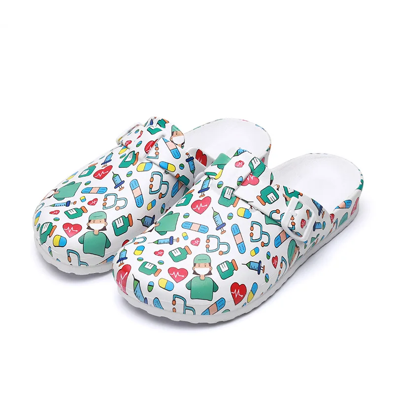 

Fashion Medical Laboratory Clinic Studio EVA Soft Sole Protective Shoes Creative Cartoon Nurse Female Medical Slipper, Customized color