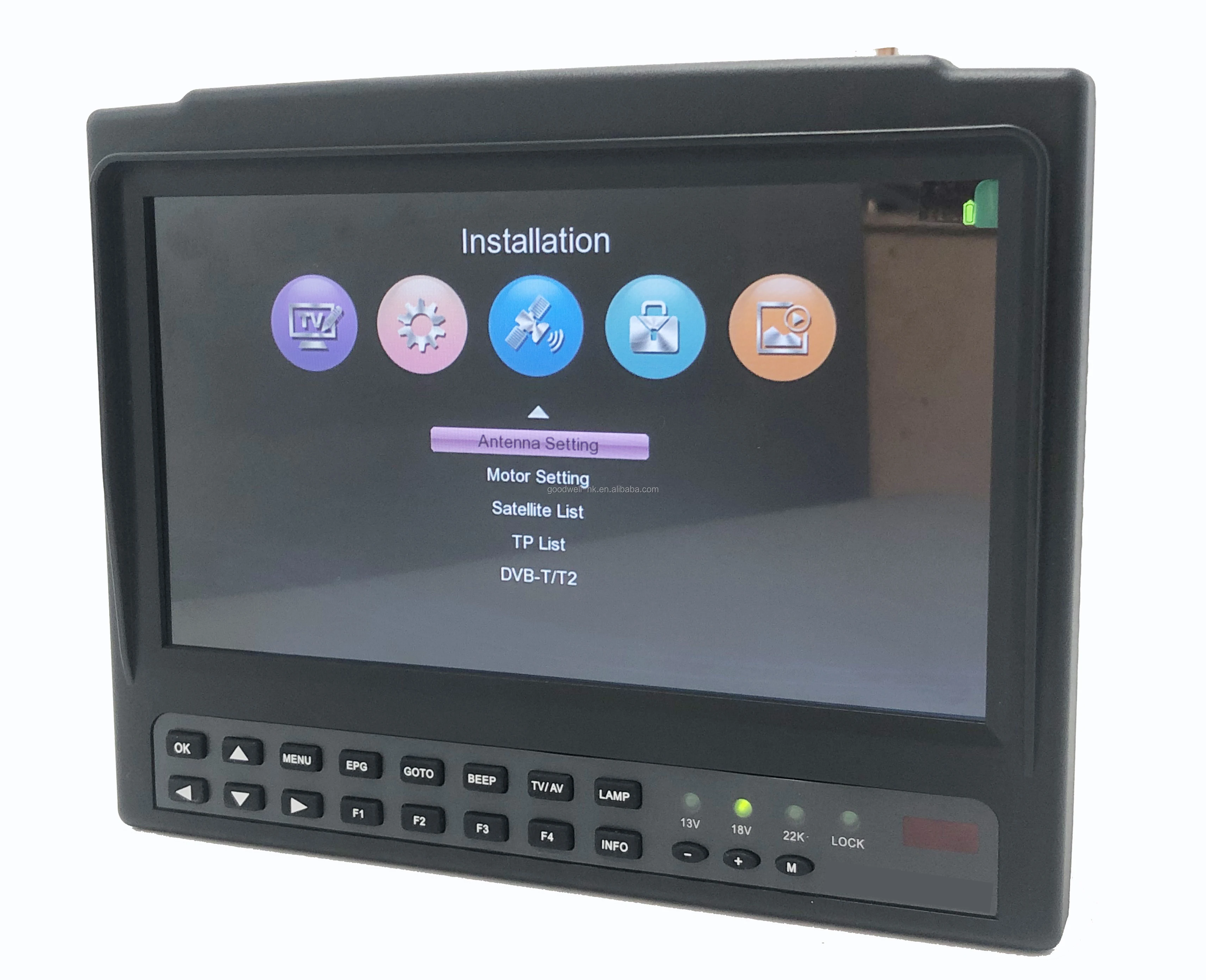 

7" Professional Digital LCD Satellite Finder Signal Meter Support DVB-S/S2,DVB-T/T2 Standards ,with TV/HD/AHD/AV Input