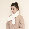 Womens Winter Long Rabbit Fur Scarf Soft Winter Neck Warm Feather Scarfs Wraps Shrug Collar Shawl Stole Collar Dress Scarves