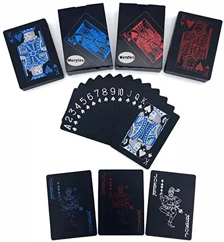 

2 Deck of Waterproof Poker Cards and Playing Cards with Flexible Plastic PVC and Classic Trick Cards