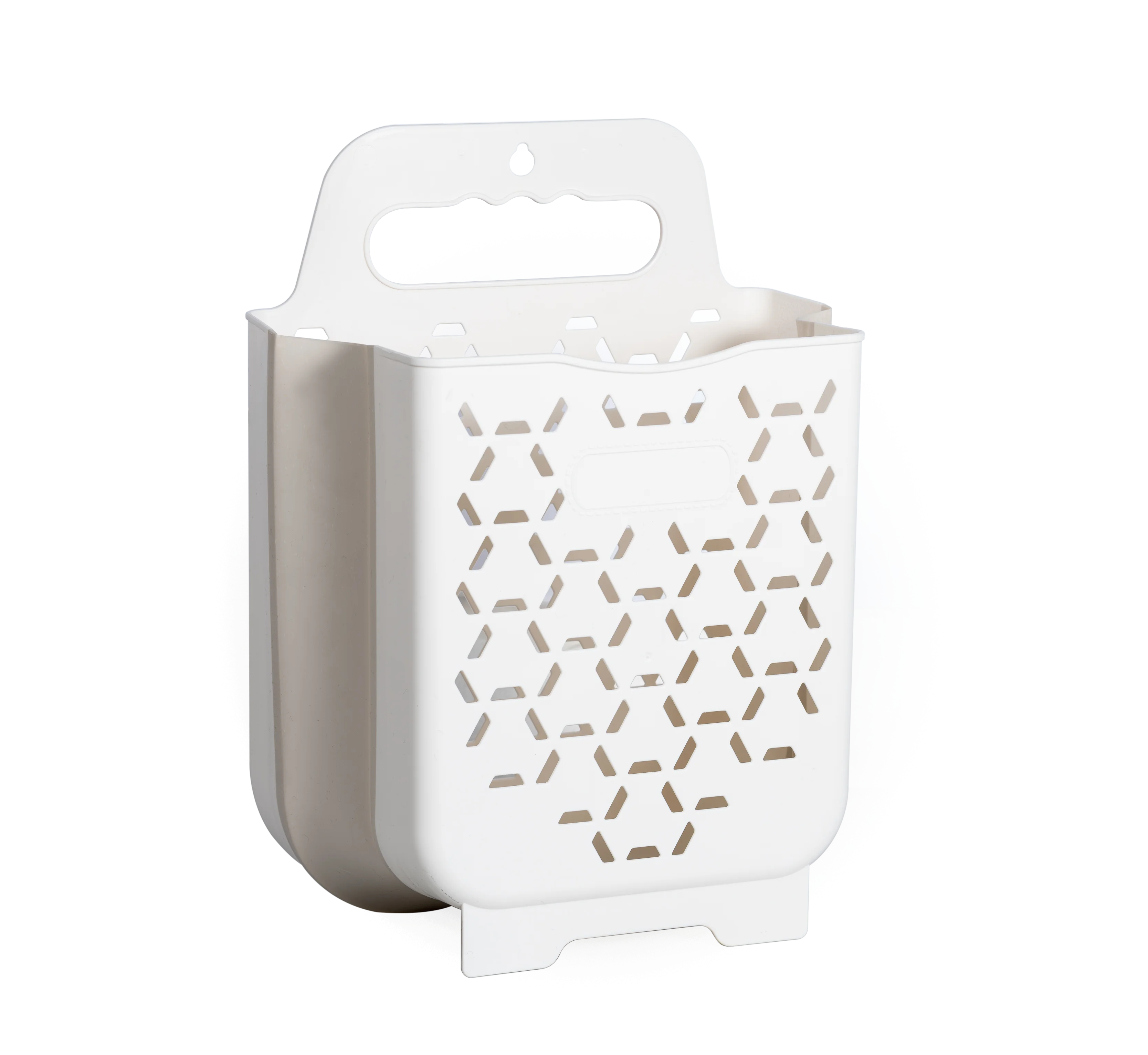 

high quality plastic foldable handle silicone folding laundry basket, Customized color