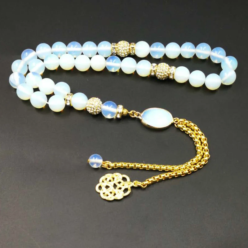 

New arrival opal stone Golden accessories Women's Tasbih 33 66 99 beads Muslim misbaha girl's bracelet Islam Rosary