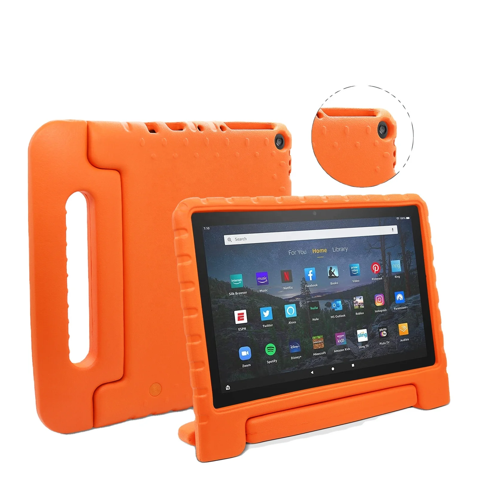 

kids Case Anti-shock with Handle Stand for Amazon Kindle Fire HD 10'' & 10 Plus 2021 Cover, Ultra Slim EVA Foam Lightweight